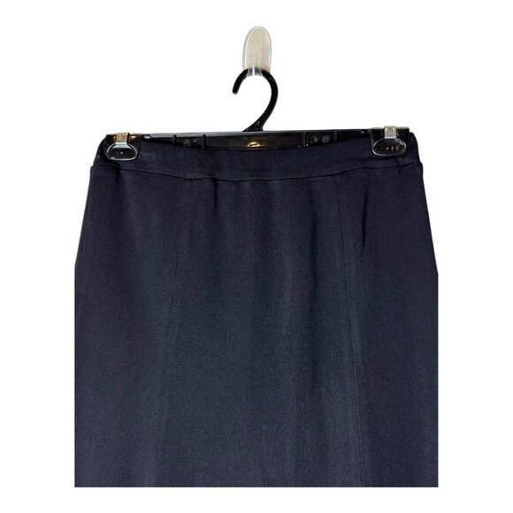 Misook Skirt Women XS Petite Black Knit A Line Flared Knee Length Career Preppy - Picture 3 of 7